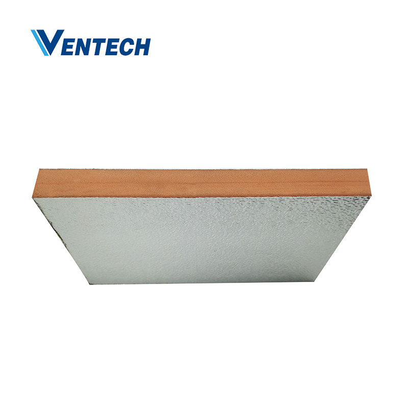 Factory manufacture Wall Installation Phenolic /PUR foam Pre Insulation sandwich Duct Panel