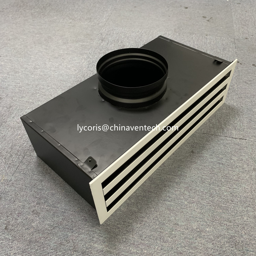 high quality air conditioning return grille aluminum black blades slot air ceiling diffuser linear slot grille with plenum box