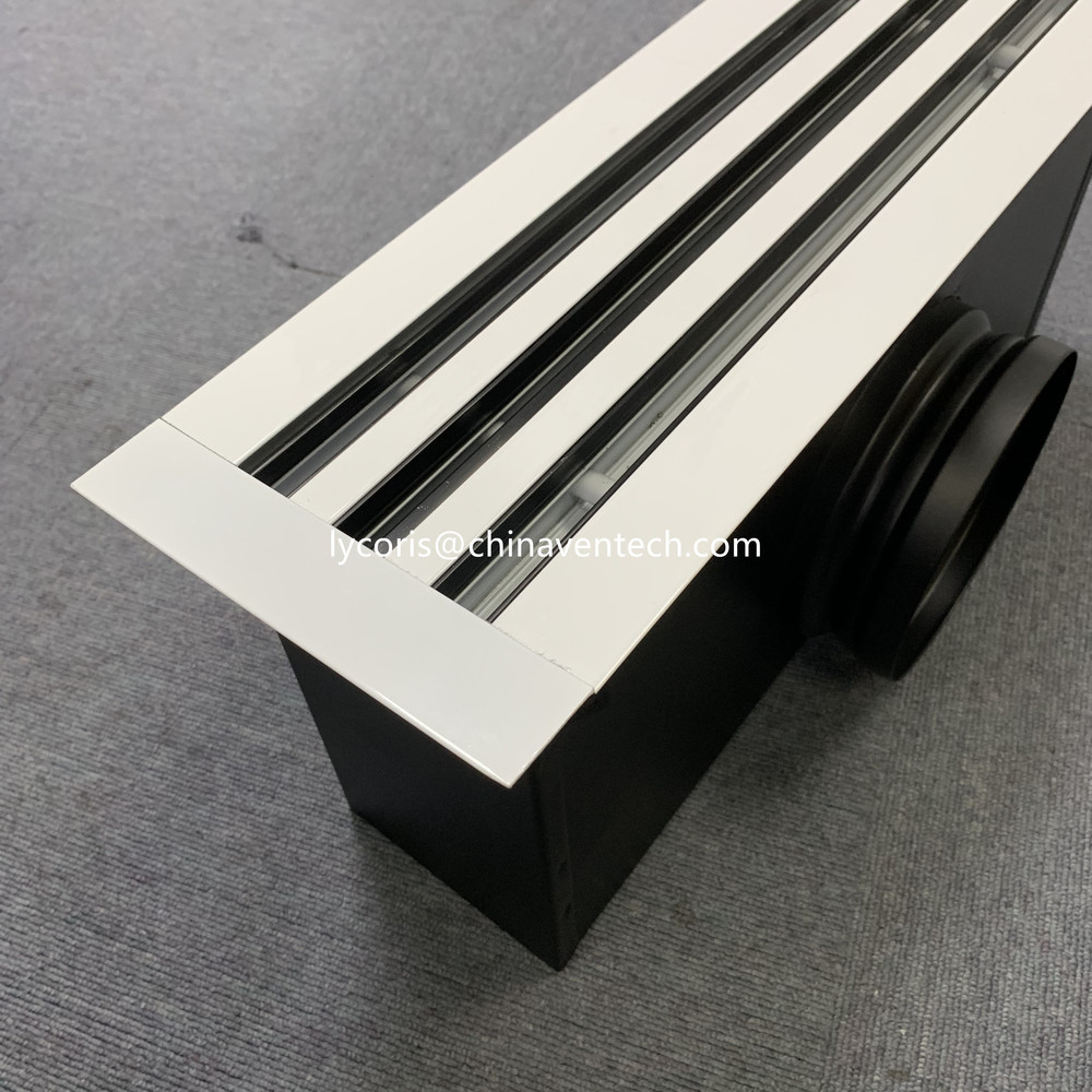 Powder Coated Black Color Plenum Box Aluminum Linear Girlle Slot Diffuser Ventilation Ceiling Diffuser