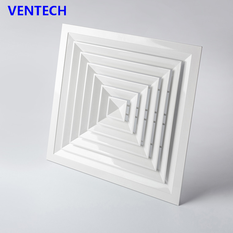 Ventilation 4 way return ceiling square air diffuser