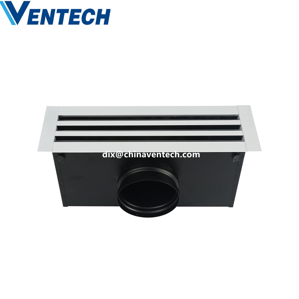 Hvac customized size fresh air grille supply linear slot diffuser with insulated plenum box