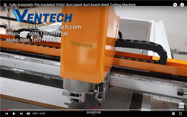Fully Automatic Pre Insulated HVAC Duct Panel Duct Board Sheet Cutting Machine
